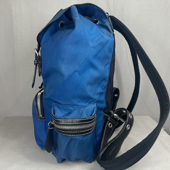 BURBERRY 
Nylon Logo Print Large Rucksack Backpack Bright Blue - Picture 4 of 12